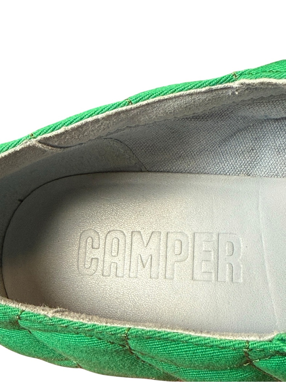 Camper Green Quilted Double Strap Mary Jane Flats EU 37 US 6.5 - Picture 6 of 8